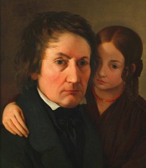 Jakob Alt und seine Tochter Luise by Franz Alt Oil Painting
