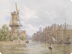 Kanal in Rotterdam by Franz Alt Oil Painting
