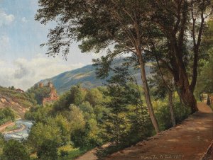Motiv aus Meran (A Scene in Meran) by Franz Alt Oil Painting