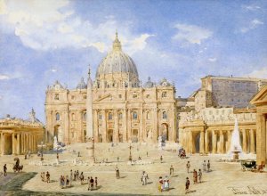 Petersplatz Rom by Franz Alt Oil Painting