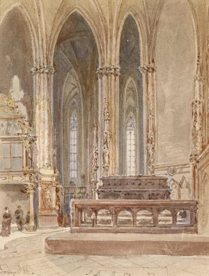 Stephansdom Denkmal Friedrich III by Franz Alt Oil Painting