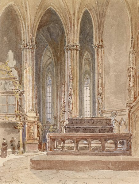 Stephansdom Denkmal Friedrich III by Franz Alt - Hand-Painted Oil Painting Reproduction