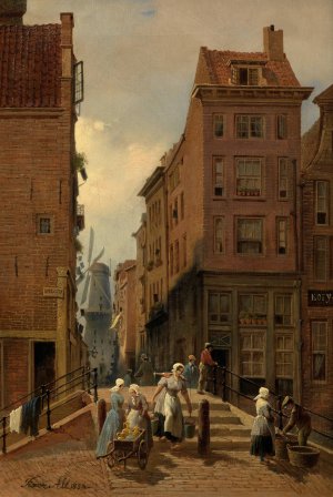 Strase in Amsterdam by Franz Alt Oil Painting