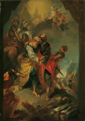 Abschied der Apostel Petrus und Paulus vor ihrem Martertod by Franz Anton Maulbertsch Oil Painting