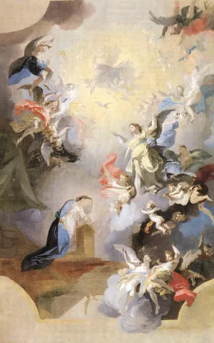 Annunciation Study painting by Franz Anton Maulbertsch