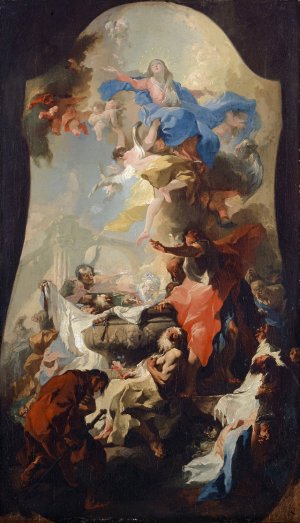 Ascension Of The Virgin by Franz Anton Maulbertsch Oil Painting