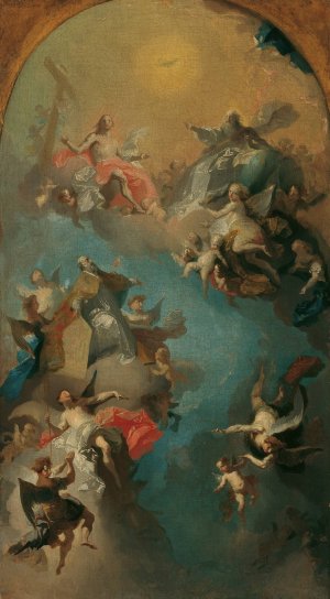 Die Aufnahme des heiligen Augustinus in den Himmel by Franz Anton Maulbertsch Oil Painting