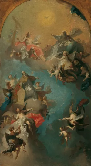 Die Aufnahme des heiligen Augustinus in den Himmel by Franz Anton Maulbertsch Oil Painting