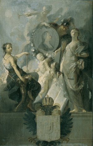 Huldigung fur Kaiserin Maria Theresia by Franz Anton Maulbertsch Oil Painting