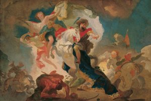 Sieg des heiligen Jakob von Compostela uber die Sarazenen in der Schlacht von Clavigo by Franz Anton Maulbertsch Oil Painting