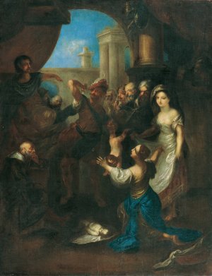 Solomon's Judgment by Franz Anton Maulbertsch Oil Painting