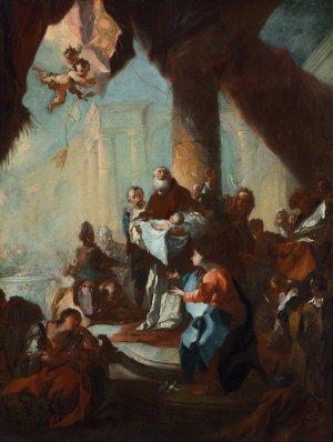 Study for The Presentation of Christ in the Temple by Franz Anton Maulbertsch Oil Painting