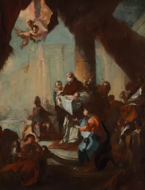 Study for 'The Presentation of Christ in the Temple' by Franz Anton Maulbertsch Oil Painting