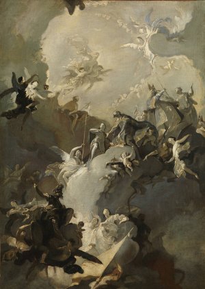 The Glorification of the Royal Hungarian Saints by Franz Anton Maulbertsch Oil Painting