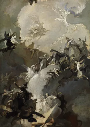 The Glorification of the Royal Hungarian Saints by Franz Anton Maulbertsch Oil Painting