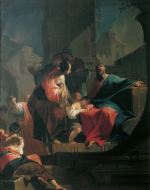 Christ Blesses the Children Oil painting by Franz Anton Palko