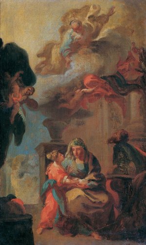 Die Unterweisung Mariens by Franz Anton Palko Oil Painting