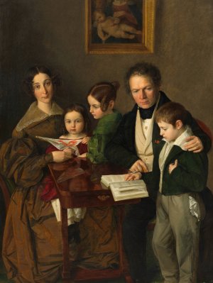 Der Komponist Johann Baptist Gansbacher by Franz Anton Stecher Oil Painting