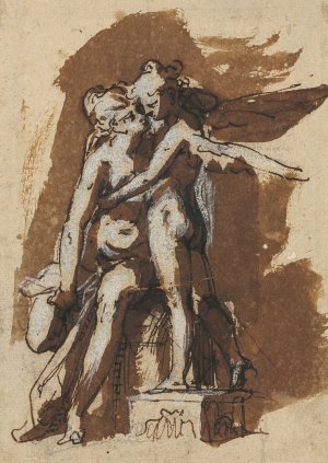 Venus und Cupido by Franz Aspruck Oil Painting