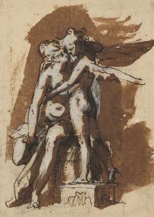 Venus und Cupido by Franz Aspruck Oil Painting