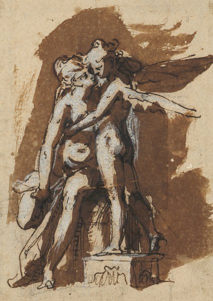 Venus und Cupido by Franz Aspruck - Hand-Painted Oil Painting Reproduction