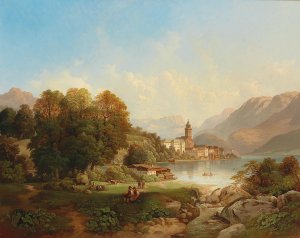 Blick Auf St. Wolfgang Am Wolfgangsee by Franz Barbarini Oil Painting