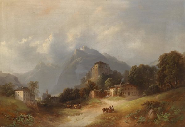 Landschaft  by Franz Barbarini - Hand-Painted Oil Painting Reproduction