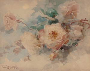 Bouquet of Roses by Franz Bischoff Oil Painting