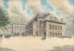 Wiener Staatsoper Oil painting by Franz Brenner