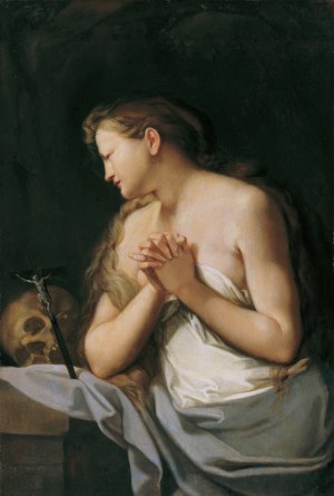Die busende heilige Maria Magdalena by Franz Carl Remp Oil Painting