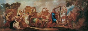 Die uberfuhrung der Bundeslade durch den singenden und tanzenden David by Franz Carl Remp Oil Painting
