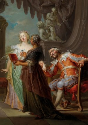 A Gallant Scene by Franz Christoph Janneck Oil Painting