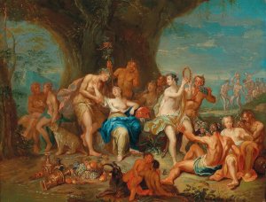 Bacchus and Ariadne on Naxos by Franz Christoph Janneck Oil Painting