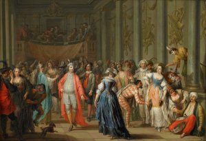 Masquerade Ball by Franz Christoph Janneck Oil Painting