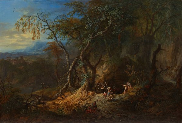 Waldlandschaft mit freiem Ausblick links by Franz Christoph Janneck - Hand-Painted Oil Painting Reproduction