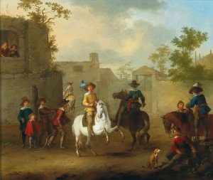 The Riding Lessons by Franz De Paula Ferg Oil Painting