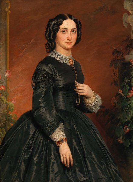 Bildnis einer Dame  by Franz Dobiaschofsky - Hand-Painted Oil Painting Reproduction
