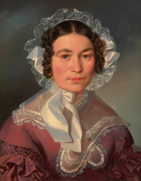 Maria Anna Burghardt, geb. Stark  by Franz Dobiaschofsky - Hand-Painted Oil Painting Reproduction