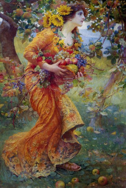 The Orchard by Franz Dvorak - Hand-Painted Oil Painting Reproduction