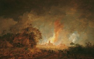 Nachtlicher Grosbrand by Franz Edmund Weirotter Oil Painting