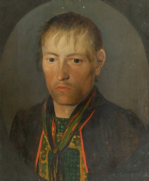 Portrat eines Bauern by Franz Gasser Oil Painting