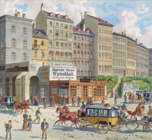 Das Schottentor und die MOlkerbastei in Wien by Franz Gerasch Oil Painting
