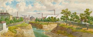 Der Hoblingersteg uber den Wienfluss by Franz Gerasch Oil Painting