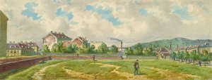 Der Wahringer Gurtel in Wien by Franz Gerasch Oil Painting