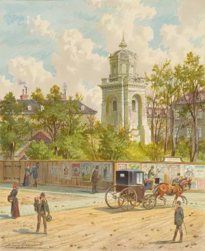 Die Wahringer Strase in Wien by Franz Gerasch Oil Painting