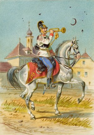 Soldat zu Pferd 2 by Franz Gerasch Oil Painting