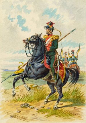 Soldat zu Pferd 3 by Franz Gerasch Oil Painting