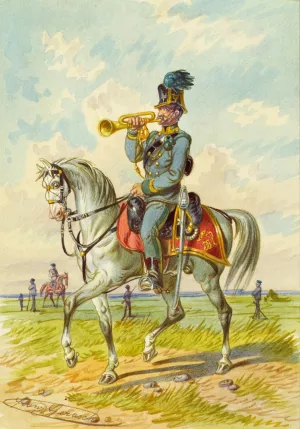 Soldat zu Pferd 4 by Franz Gerasch Oil Painting