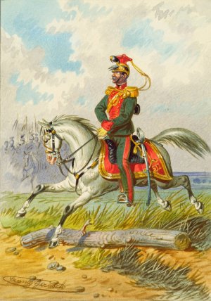 Soldat zu Pferd 5 by Franz Gerasch Oil Painting