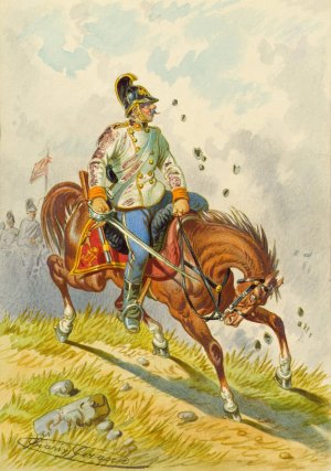 Soldat zu Pferd 6 by Franz Gerasch Oil Painting